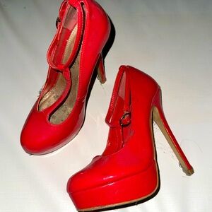 Flamingo Pink 60’s Style High Heel Mary Jane’s | Bakers